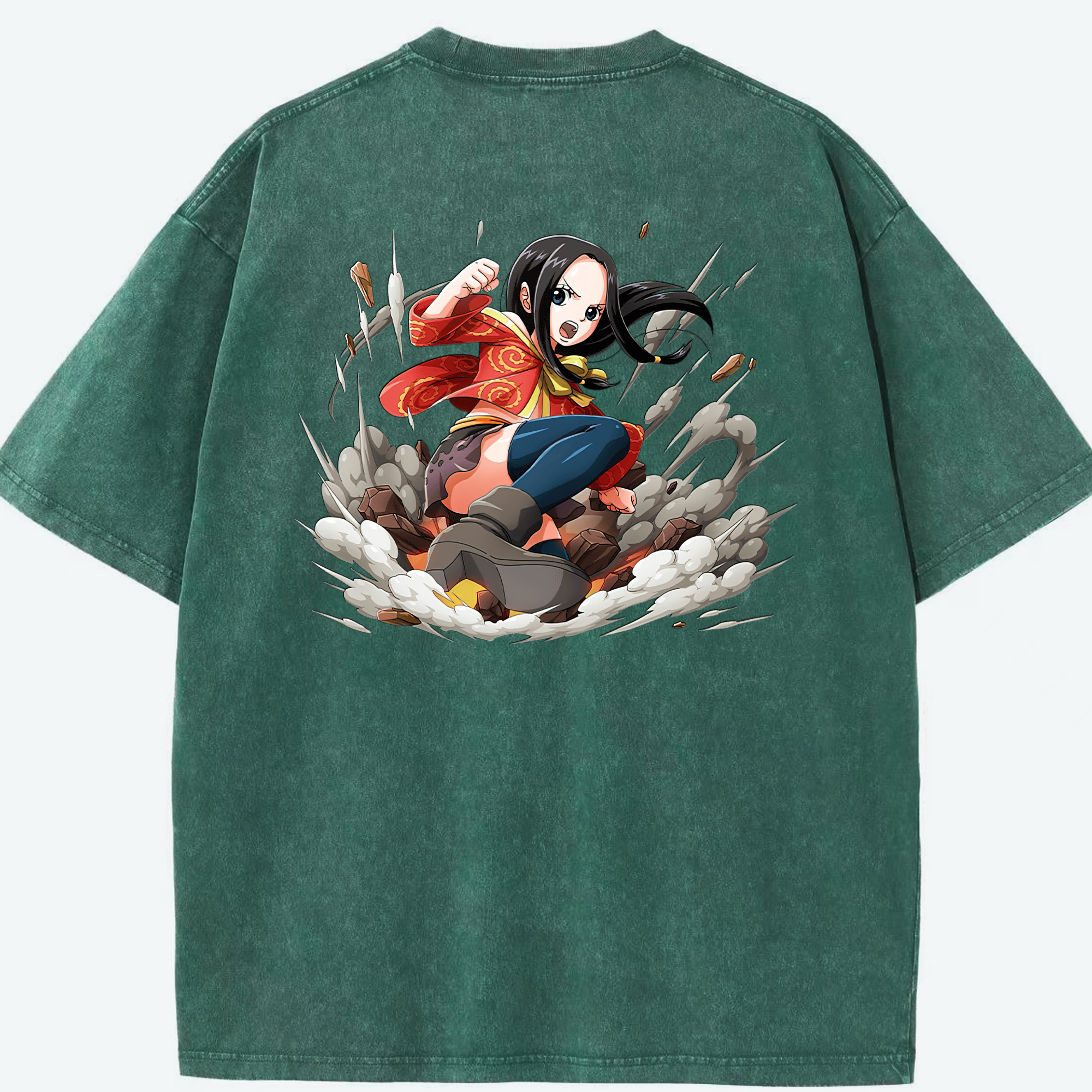 ワンピース ボア・ハンコック ONE PIECE Boa·Hancock 綿100% ヴィンテージ風 半袖Tシャツ（背面プリント）